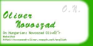 oliver novoszad business card